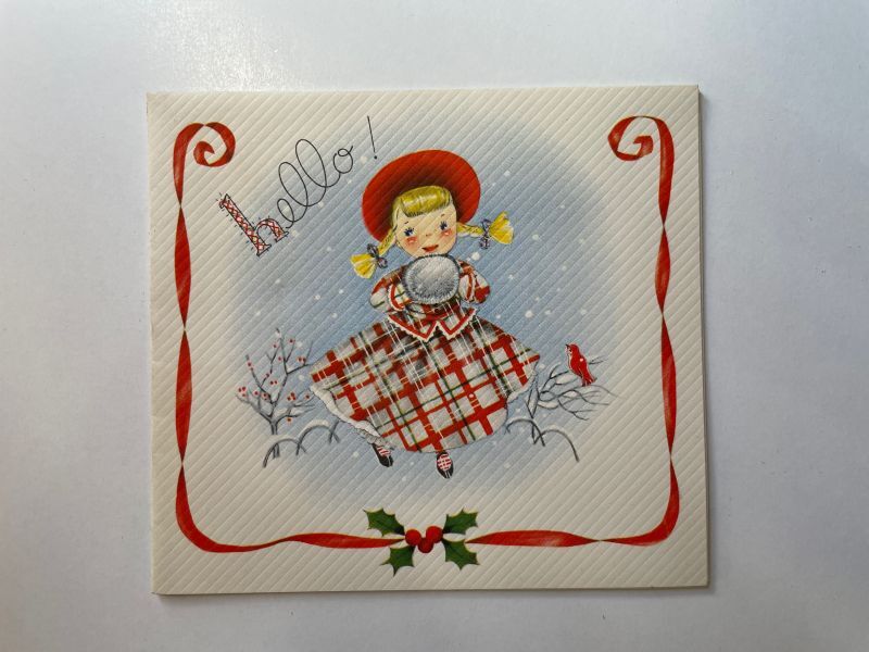 画像1: グリーティングカード・ビンテージカード hello クリスマス (1)