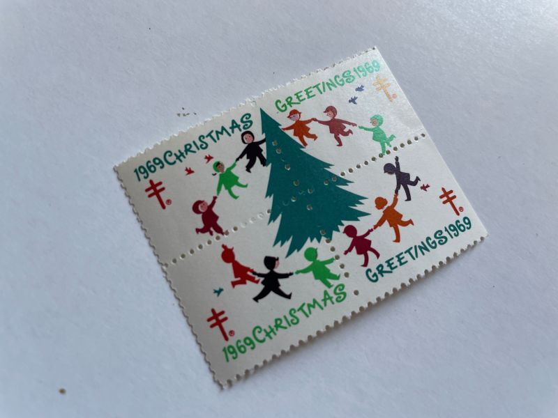 画像1: 1969年 複十字 クリスマス スタンプシール Double-Barred Cross (1)