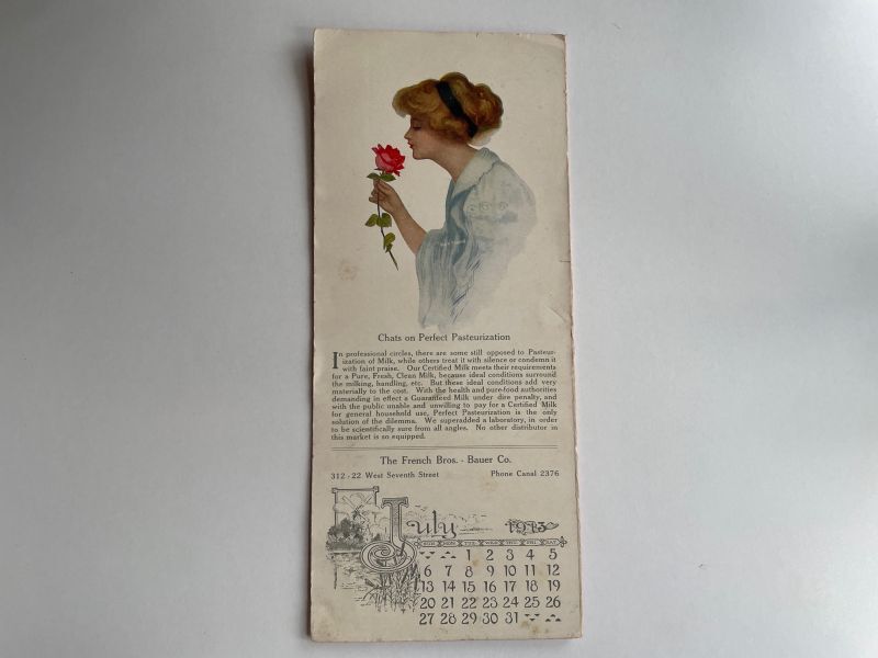 画像1: 1913年 6月 アンティークアドバタイジング カレンダー・ビューバー (1)