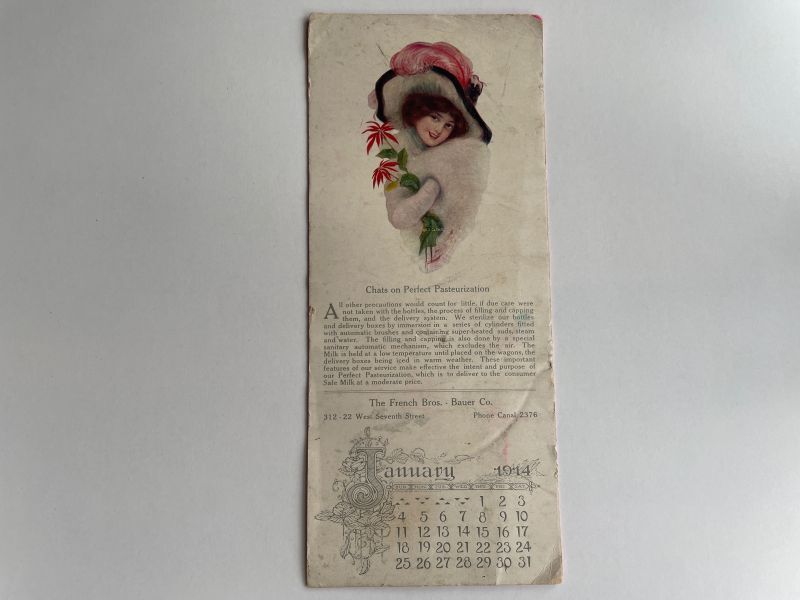 画像1: 1914年 1月 アンティークアドバタイジング カレンダー・ビューバー (1)